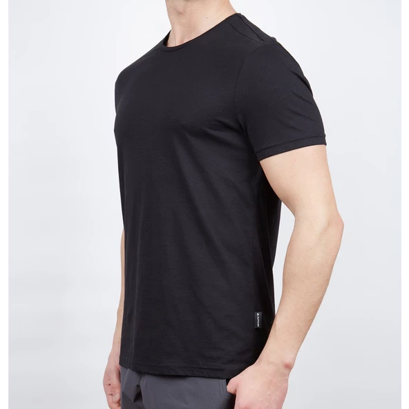 Erkek Tişört - Pamuklu Spor Tişört - Basic - Siyah (600400) - 2