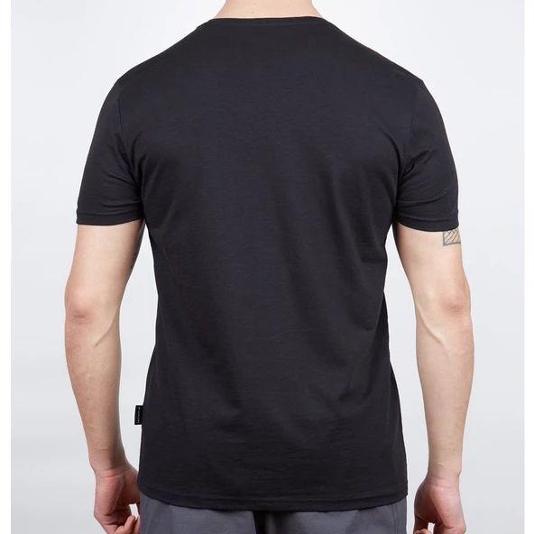 Erkek Tişört - Pamuklu Spor Tişört - Basic - Siyah (600400) - 3