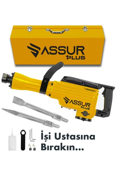 Assur Plus Büyük Tip Kırıcı Hilti Kavrama Kollu 16 Kg 3 Metre Kablolu SARI 65mm