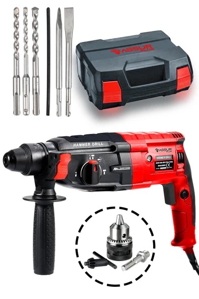 Assur Plus 850W Metal Şanzıman Darbeli Matkap Kırıcı Delici Hilti 2-28mm