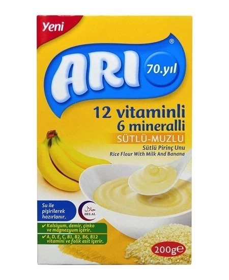 ARI MAMA 200GR SÜT.VİT.PİRİNÇ UNU MUZLU