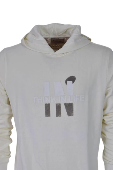 Erkek Kapüşonlu Baskılı Basic Sweatshirt R2222 BGL-ST03194 - Resim 12