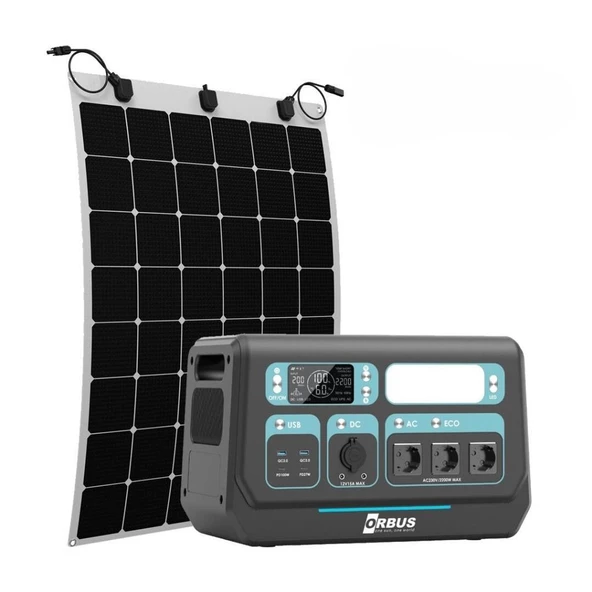 2200W ORBUS Taşınabilir ve 110W Esnek Panel