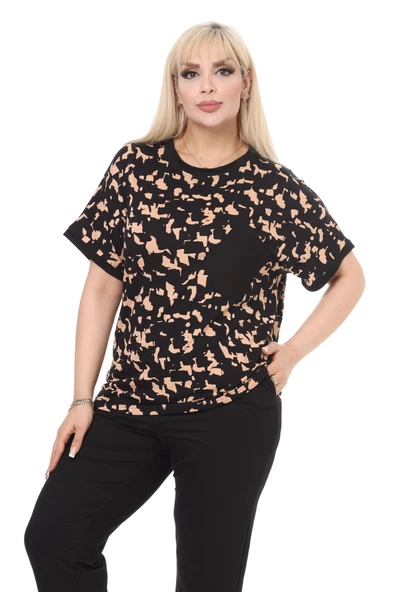 Melsay Butik Vizon Kamuflaj Desen Çapraz Cep Detaylı Kapri Takım - 3