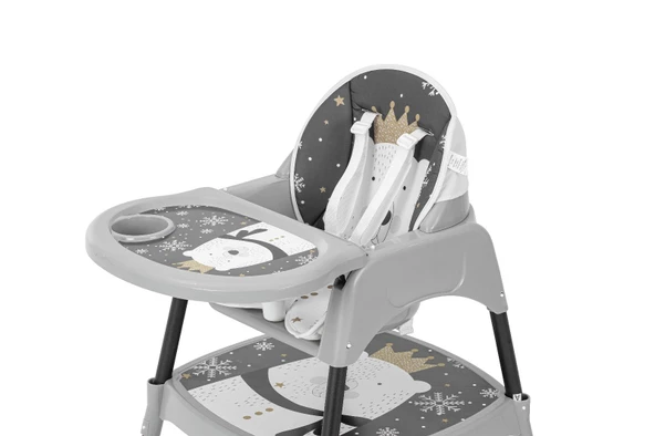 Maxi Taxi Baby Feeding 3in1 Çalışma Masalı Mama Sandalyesi Pandalı Gri - 2