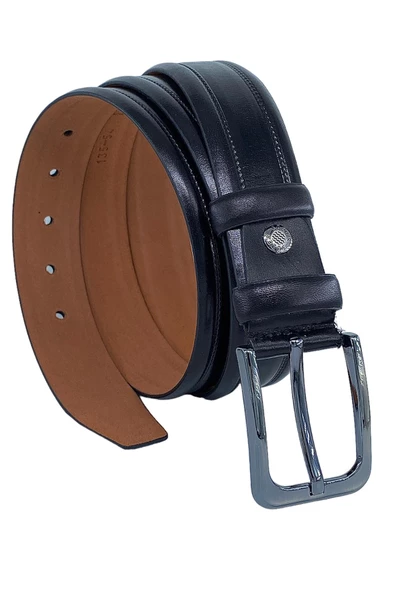 Siyah Hakiki Deri Desenli 3.5 cm.lik Klasik Kemer - 200-61 ürün görseli