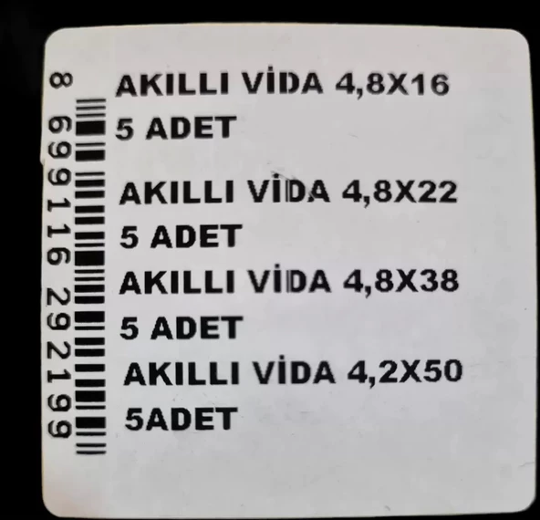 MULTİPACK MATKAP UÇLU VİDA SETİ (AKILLI VİDA) - 2