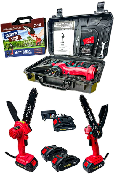 Anadolu Strong 20 V 2Ah Dal Budama Makinesi Şarjlı El Testeresi Çift Batarya 81 Servis - 4