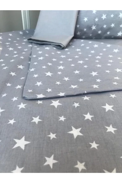 Grey Stars Bebek Nevresim Takımı - 3