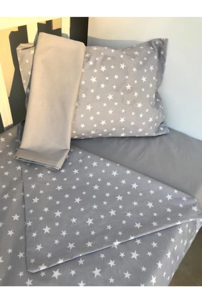 Grey Stars Bebek Nevresim Takımı