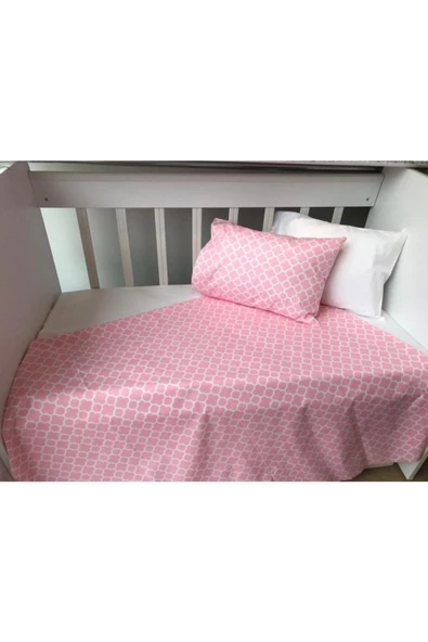 Pembe Damaks Bebek Nevresim Takımı - 3