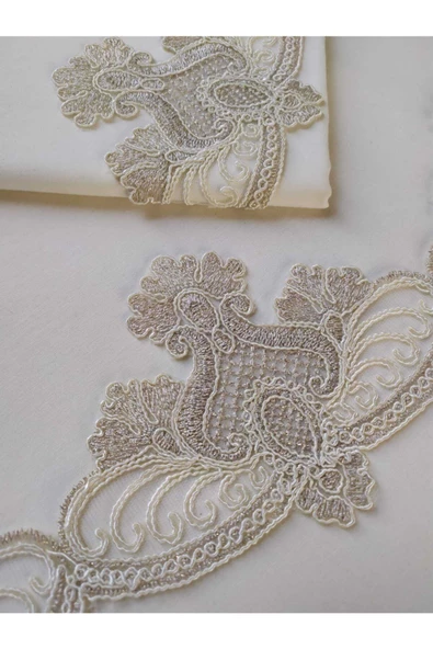 Sera Krem Çift Kişilik Nevresim Takımı - Resim 2