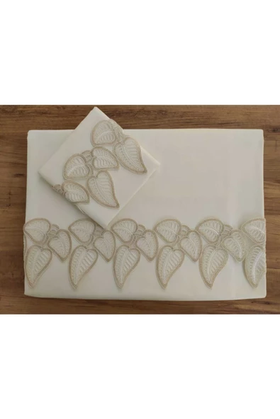 Leaf Krem Çift Kişilik Nevresim Takımı ürün görseli