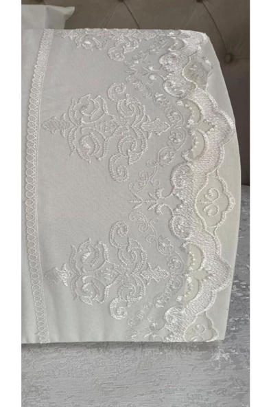 Mahidevran Güpürlü Krem 2'li Yastık Kılıfı - Resim 2