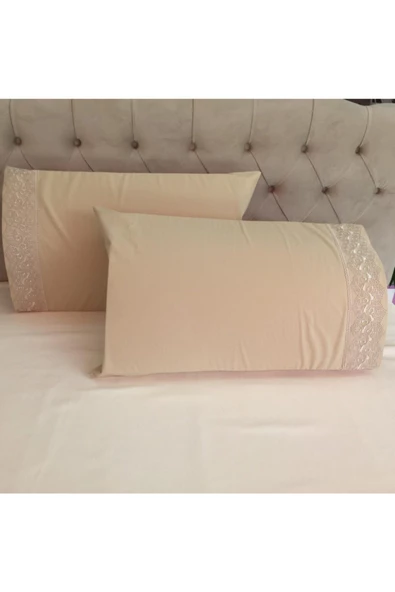 Fransız Güpürlü Döngü Cappuccino Yastık Kılıfı 50&70