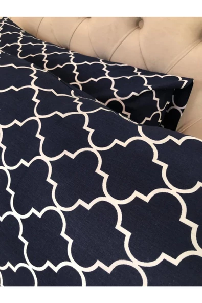 Lacivert Madalyon Yastık Kılıfı 2’li 50&70 - Resim 3