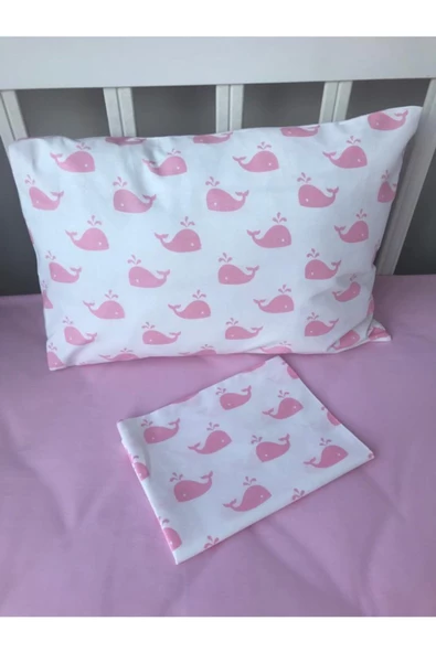 Pembe Balina Yastık Kılıfı 2’li