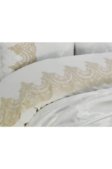 Çeyizbahçesi Ahenk Cappuccino Fransız Güpürlü 7 Parça Gelin Seti - Resim 3