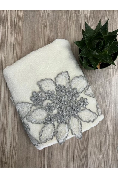 Çinar Kadife Gri El Ve Yüz Havlusu 50/90cm