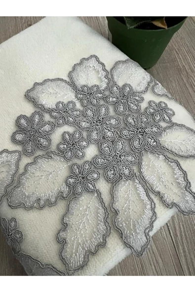 Çinar Kadife Gri El Ve Yüz Havlusu 50/90cm - 2