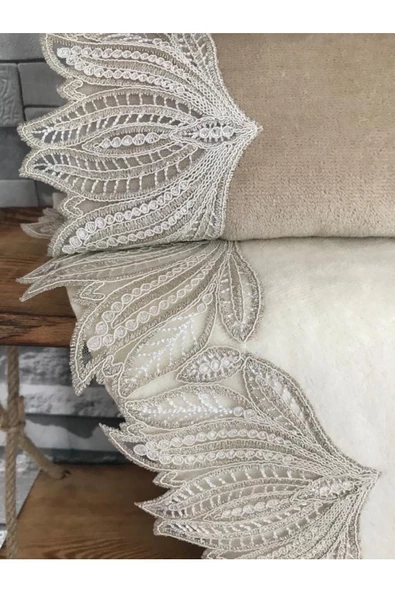 Fransız Güpürlü Çınar Kadife Havlu Takımı 50&90 - Resim 2