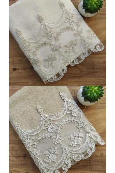 Çeyizlik Fabella Kadife El Ve Yüz Havlu Seti 2'li 50/90cm - 4