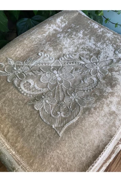 Bohça Nişan Hurcu Çeyizlik Kadife Hurç Cappuccino 50&40 - 3