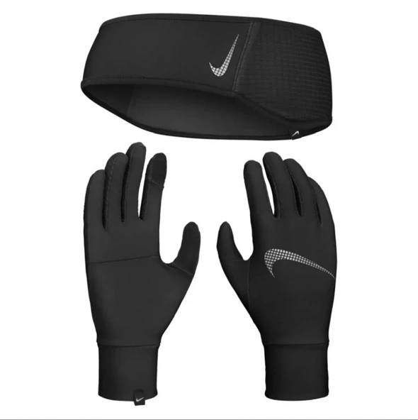 Nike Dri-FIT Lightweight Fleece Headband And Glove Set Kadın Eldiven Kafa Bandı Seti Siyah N.100.0598.082