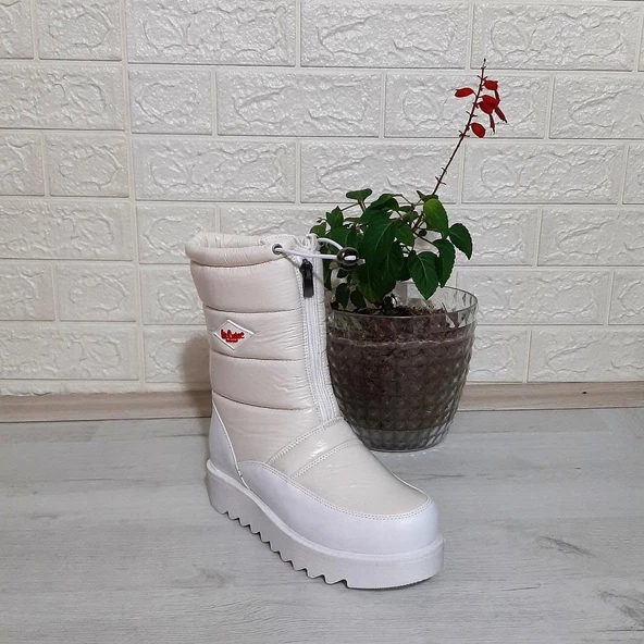 Lee Cooper 31190 Beyaz Kaymaz İçi Kürklü Önden Fermuarlı Kar Botu - 8