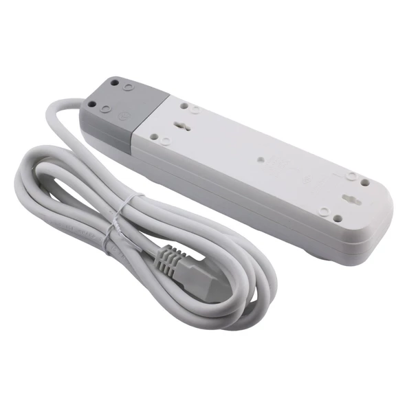 2 USB'li 4'lü Grup Priz 3 Metre Kablolu Fiş Priz Topraklı Çoklu Grup Priz Çoğaltıcı Dörtlü - Resim 4