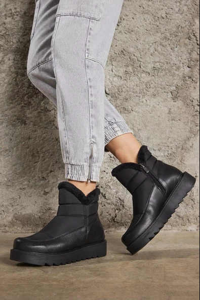 Walkenzo 4006 Kadın Kürklü Kaymaz Taban Termal Kar Botu