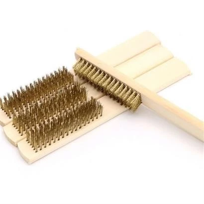 Metal Tel Fırça Ahşap Saplı Parlatıcı Pas Sökücü Temizleyici Fırça - 8