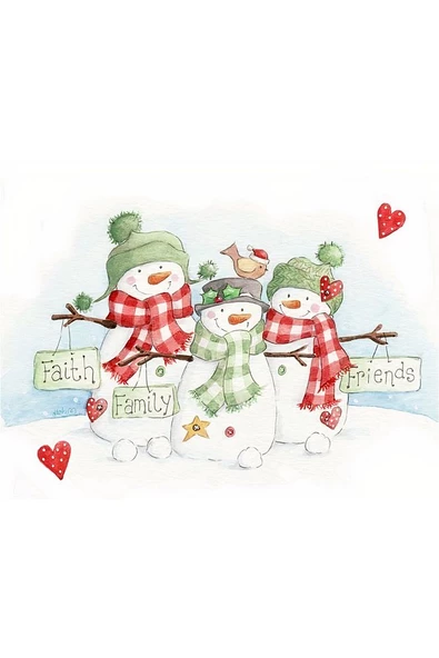 Vintage Christmas no:3 Desenli Amerikan Servisi Dikdörtgen 35 x 50 cm