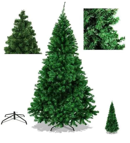 Luxury Series 180 Cm 60 Adet Süslü Ve Işıklı Metal Ayaklı 500 Dal İthal Yılbaşı Çam Ağacı - Resim 3