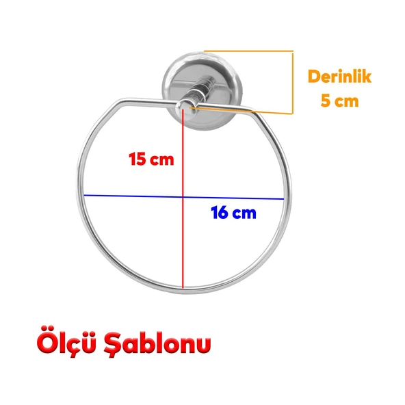 Vidalı Bez Havluluk Aparatı Lavabo Banyo Mutfak Bez Havlu Askısı Krom Paslanmaz Metal - 2