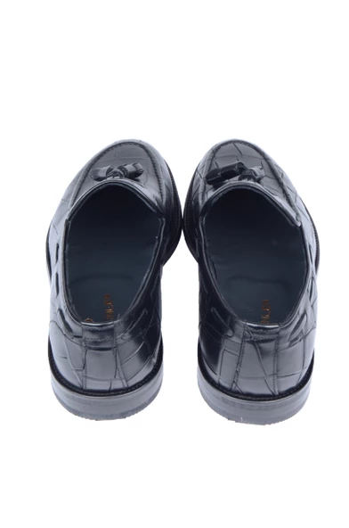 Püsküllü Kroko Desen Klasik Ayakkabı - 2