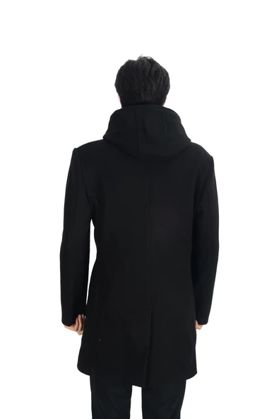 Cengiz İnler Erkek Kapüşonlu Uzun Kaşe Kaban - 7