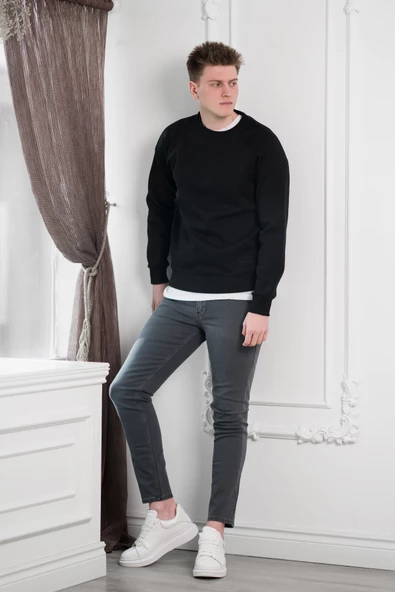 FBI Slimfit 3 İplik İçi Polarlı Bisiklet Yaka Sweatshirt - 7