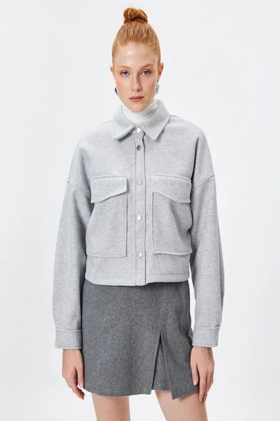 Koton Gömlek Ceket Kapaklı Çift Cep Yumuşak Dokulu Rahat Kalıp - 3