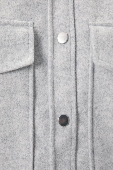 Koton Gömlek Ceket Kapaklı Çift Cep Yumuşak Dokulu Rahat Kalıp - 8