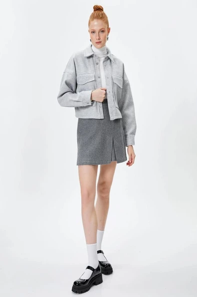 Koton Gömlek Ceket Kapaklı Çift Cep Yumuşak Dokulu Rahat Kalıp - 2