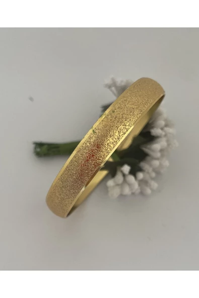 Altın Kaplama Kumlu Desen Bilezik 1 cm - Resim 2