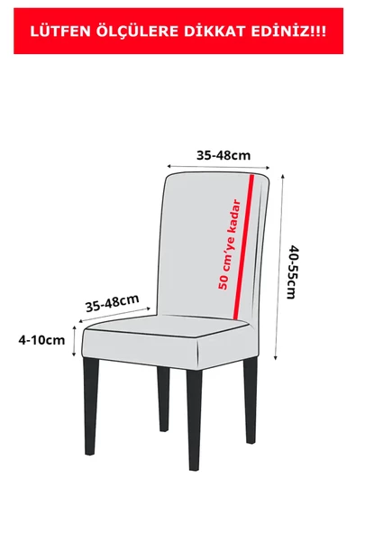 Mandaş Kadife Sandalye Kılıfı Örtüsü 6 adet k kahve - 2