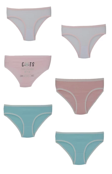 5-6 Yaş Kız Çocuk Külot Ekonomik Elastan 6 lı ürün görseli 1