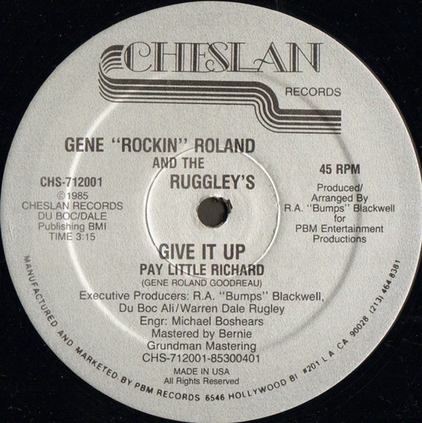 Gene "Rockin" Roland* And The Ruggley's* – Give It Up (Pay Little Richard) Soul Vinly plak alithestereo