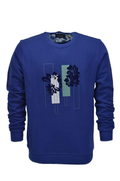 Erkek Baskılı Spor Sıfır Yaka Sweatshirt R2201 BGL-ST03191 ürün görseli