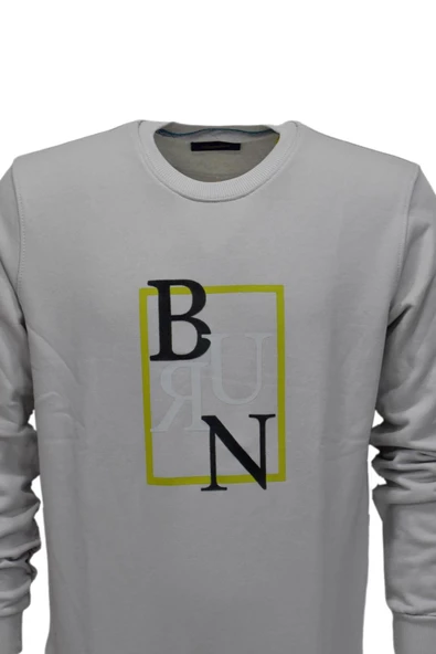 Erkek Baskılı Spor Sıfır Yaka Sweatshirt R2202 BGL-ST03189 - 10