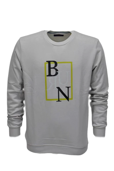 Erkek Baskılı Spor Sıfır Yaka Sweatshirt R2202 BGL-ST03189 - 2