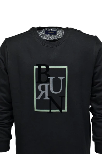 Erkek Baskılı Spor Sıfır Yaka Sweatshirt R2202 BGL-ST03189 - 12