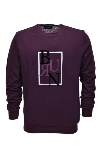Erkek Baskılı Spor Sıfır Yaka Sweatshirt R2202 BGL-ST03189 - 5